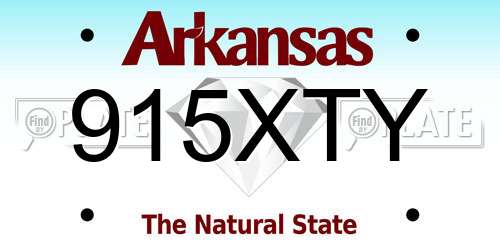 915XTY Arkansas License Plate