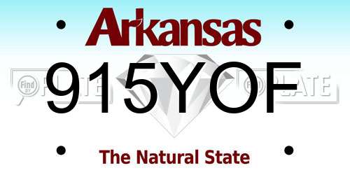 915YOF Arkansas License Plate