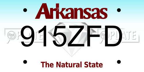 915ZFD Arkansas License Plate