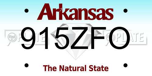 915ZFO Arkansas License Plate