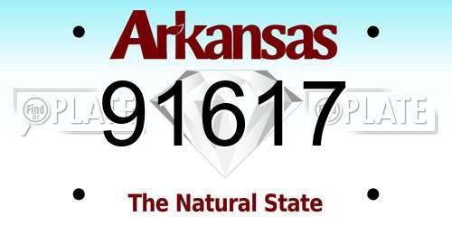 91617 Arkansas License Plate