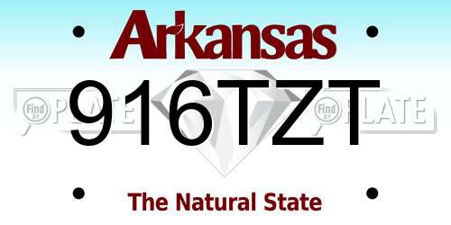 916TZT Arkansas License Plate