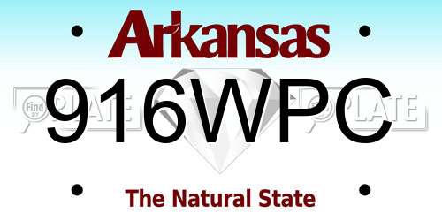 916WPC Arkansas License Plate