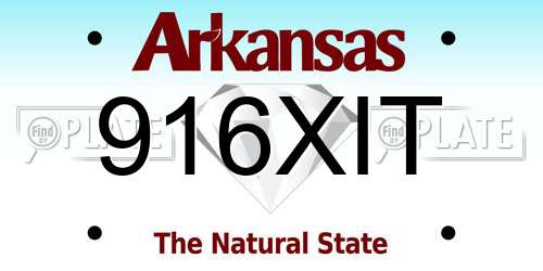 916XIT Arkansas License Plate