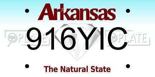 916YIC Arkansas License Plate