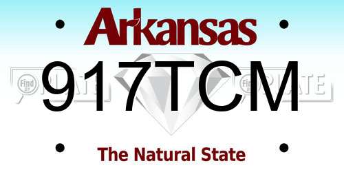 917TCM Arkansas License Plate