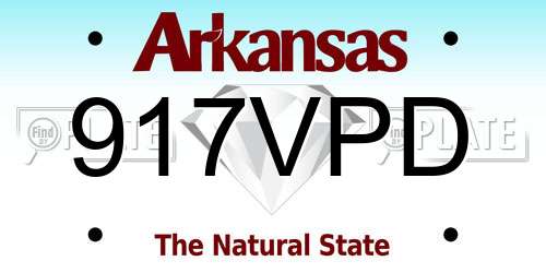 917VPD Arkansas License Plate