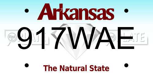 917WAE Arkansas License Plate