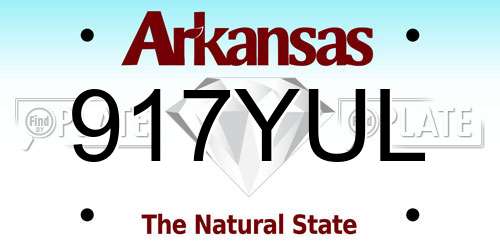 917YUL Arkansas License Plate