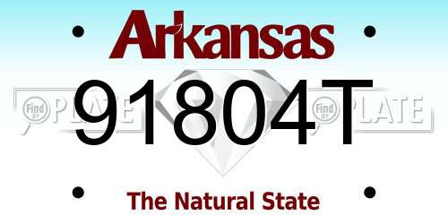 91804T Arkansas License Plate