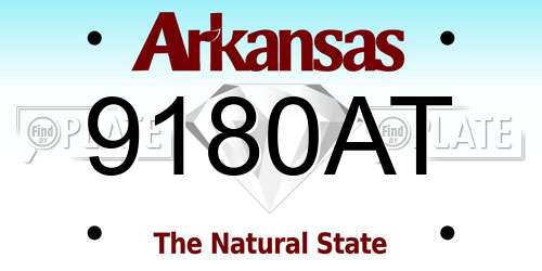 9180AT Arkansas License Plate
