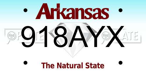 918AYX Arkansas License Plate