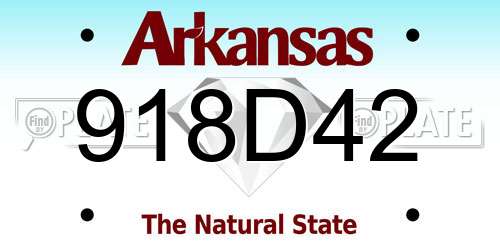 918D42 Arkansas License Plate