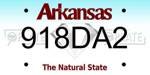 918DA2 Arkansas License Plate