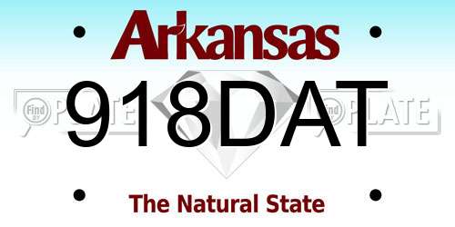 918DAT Arkansas License Plate