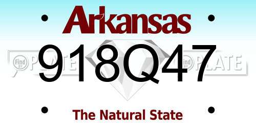 918Q47 Arkansas License Plate