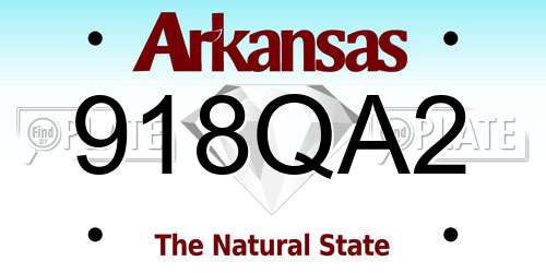 918QA2 Arkansas License Plate