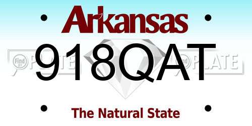 918QAT Arkansas License Plate