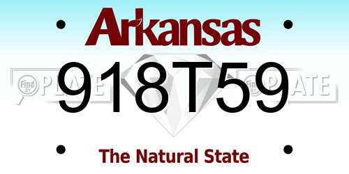 918T59 Arkansas License Plate