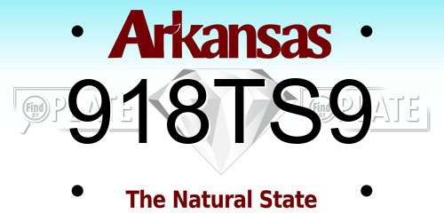 918TS9 Arkansas License Plate