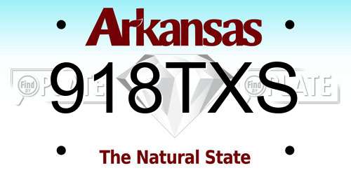 918TXS Arkansas License Plate