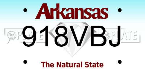918VBJ Arkansas License Plate