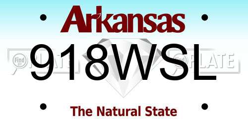 918WSL Arkansas License Plate