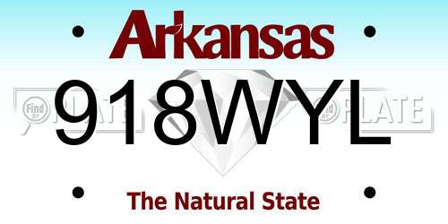918WYL Arkansas License Plate