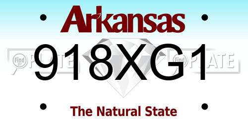 918XG1 Arkansas License Plate