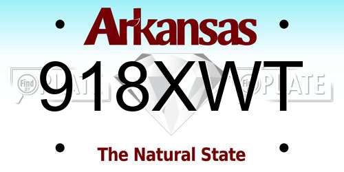 918XWT Arkansas License Plate