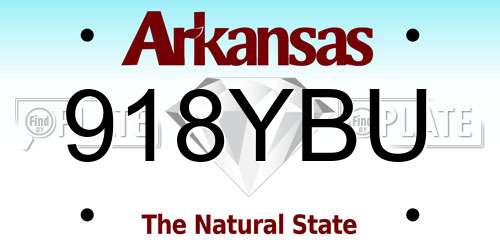 918YBU Arkansas License Plate