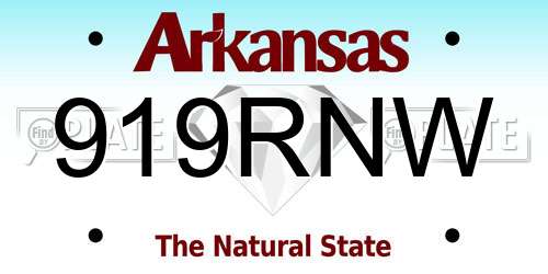 919RNW Arkansas License Plate
