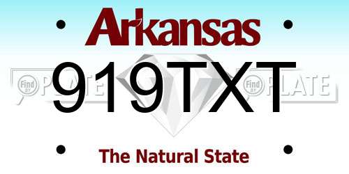 919TXT Arkansas License Plate