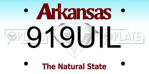 919UIL Arkansas License Plate