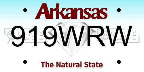 919WRW Arkansas License Plate