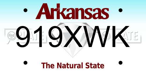 919XWK Arkansas License Plate