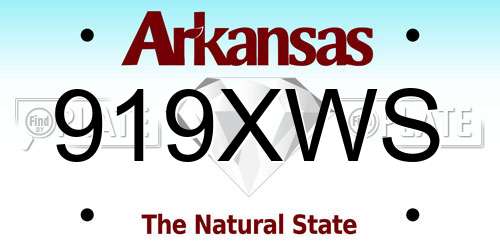 919XWS Arkansas License Plate