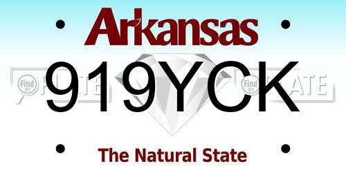 919YCK Arkansas License Plate