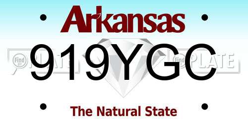 919YGC Arkansas License Plate