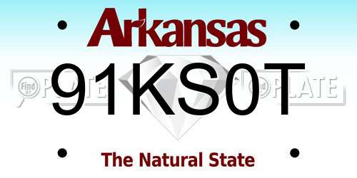 91KS0T Arkansas License Plate