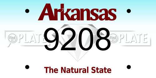 9208 Arkansas License Plate