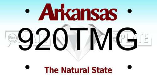 920TMG Arkansas License Plate