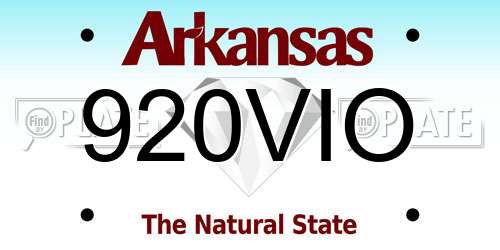 920VIO Arkansas License Plate