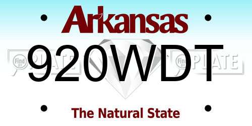 920WDT Arkansas License Plate