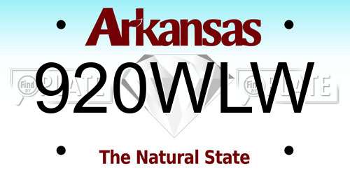920WLW Arkansas License Plate