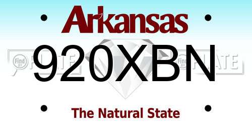 920XBN Arkansas License Plate
