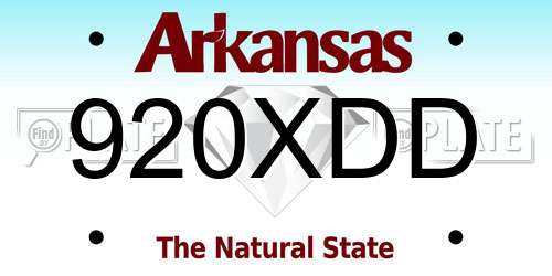 920XDD Arkansas License Plate