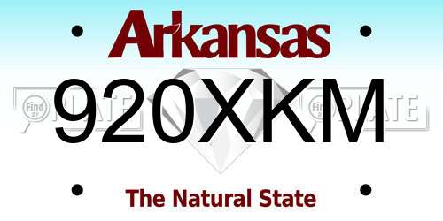 920XKM Arkansas License Plate