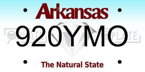 920YMO Arkansas License Plate