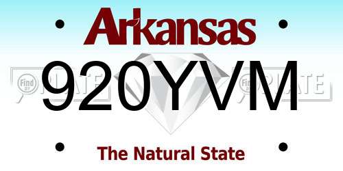 920YVM Arkansas License Plate